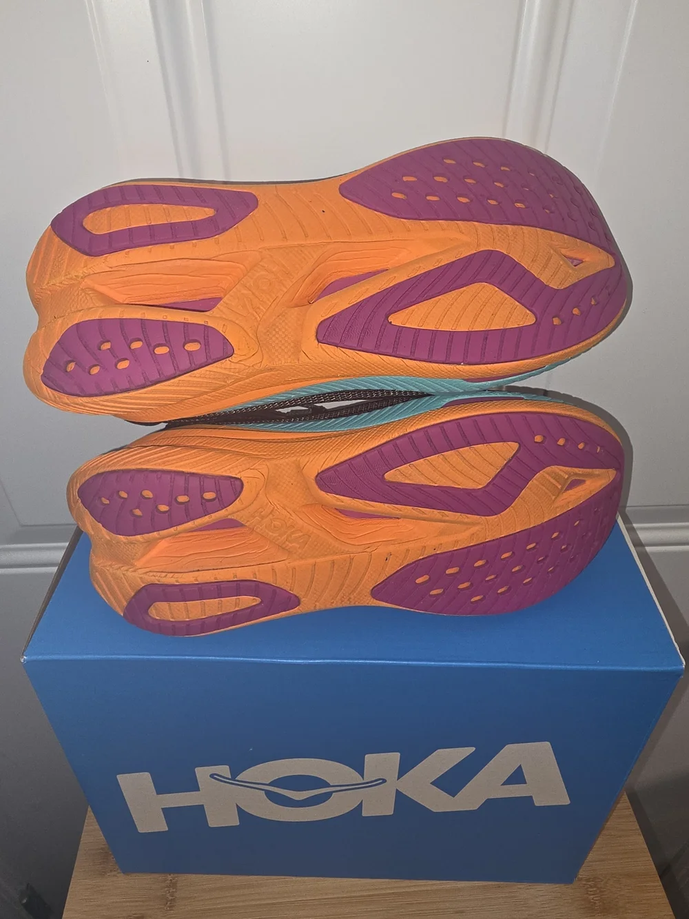 HOKA Mach X2 Womens Running Shoes - Black with Teal & Orange